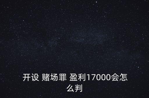  開設 賭場罪 盈利17000會怎么判