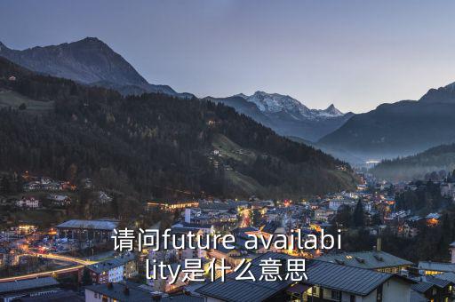 請問future availability是什么意思