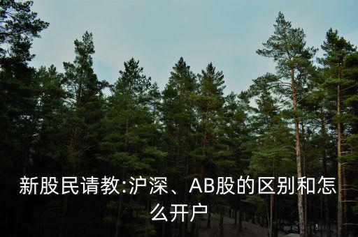 新股民請教:滬深、AB股的區(qū)別和怎么開戶