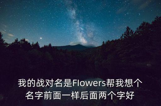 石油戰(zhàn)對的名字什么好，我的戰(zhàn)對名是FIowers幫我想個名字前面一樣后面兩個字好