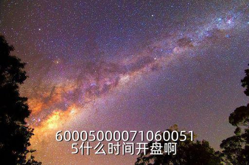 600050000710600515什么時間開盤啊