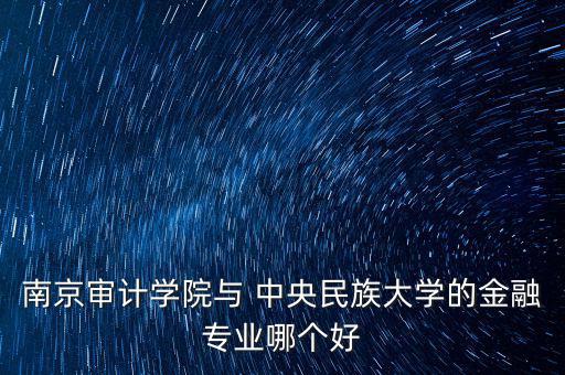 南京審計學院與 中央民族大學的金融專業(yè)哪個好