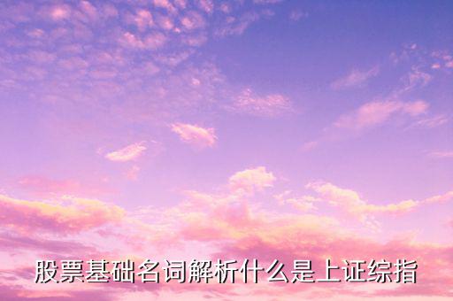 股票基礎(chǔ)名詞解析什么是上證綜指