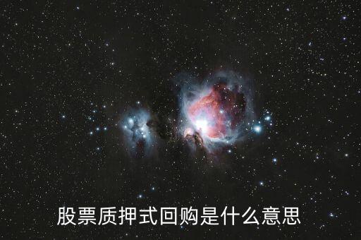 股票質押式回購是什么意思