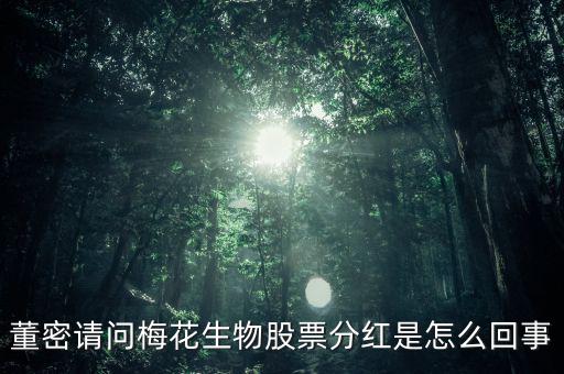 董密請(qǐng)問(wèn)梅花生物股票分紅是怎么回事