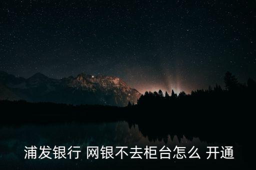  浦發(fā)銀行 網(wǎng)銀不去柜臺(tái)怎么 開(kāi)通