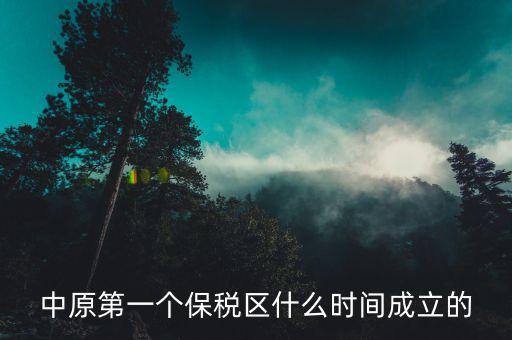 新泰保稅區(qū)什么時(shí)間投建，中原第一個(gè)保稅區(qū)什么時(shí)間成立的