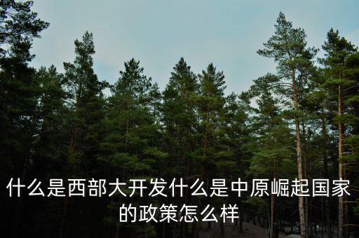 什么是西部大開發(fā)什么是中原崛起國家的政策怎么樣