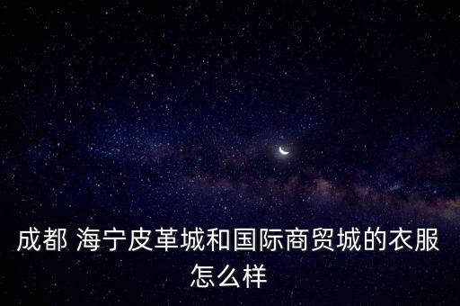 成都 海寧皮革城和國際商貿(mào)城的衣服怎么樣