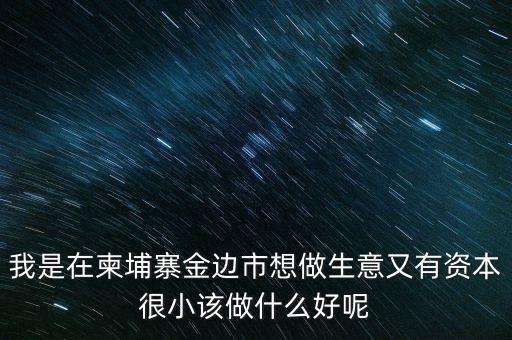 柬埔寨投資100萬元能干什么，我是在柬埔寨金邊市想做生意又有資本很小該做什么好呢