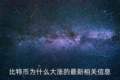 比特幣為什么大漲的最新相關信息