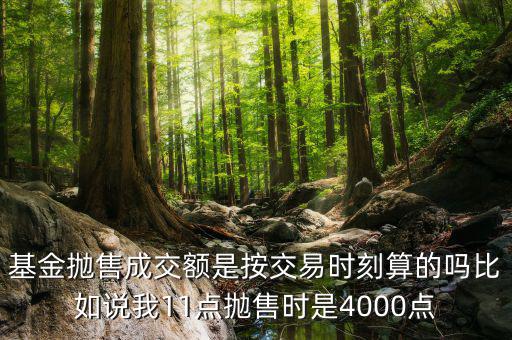 基金拋售成交額是按交易時刻算的嗎比如說我11點拋售時是4000點