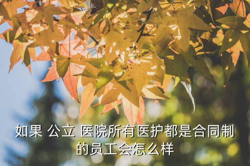 如果 公立 醫(yī)院所有醫(yī)護(hù)都是合同制的員工會(huì)怎么樣