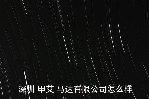  深圳 甲艾 馬達(dá)有限公司怎么樣