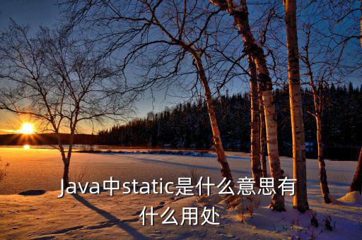 中翌靜態(tài)是什么，Java中static是什么意思有什么用處