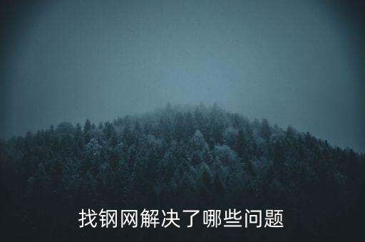 找鋼網(wǎng)解決了哪些問(wèn)題