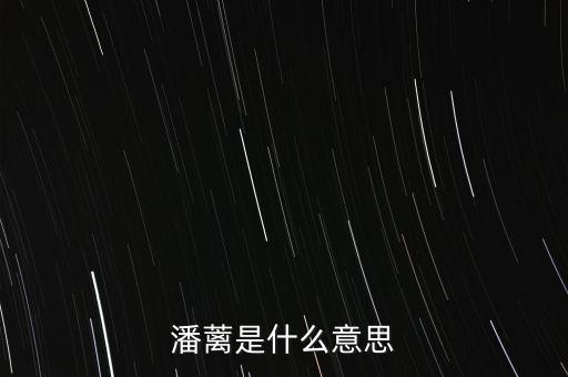 背蘺是什么意思，潘蘺是什么意思