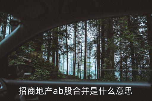 招商地產(chǎn)ab股合并是什么意思