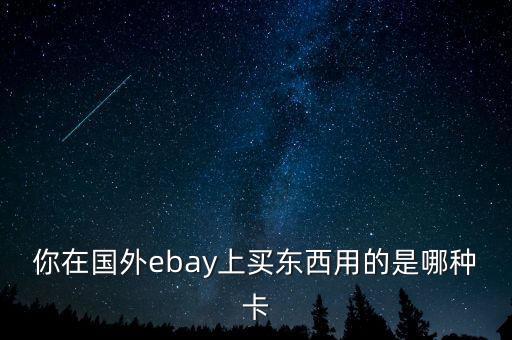 你在國外ebay上買東西用的是哪種卡