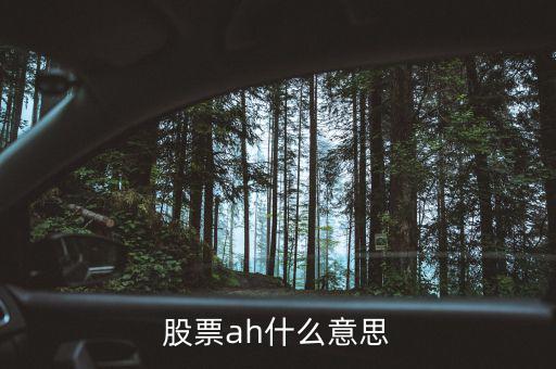 股票ah什么意思