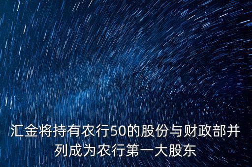 匯金將持有農(nóng)行50的股份與財(cái)政部并列成為農(nóng)行第一大股東