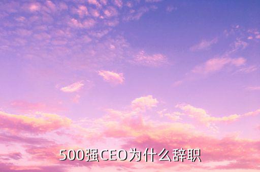 500強(qiáng)CEO為什么辭職