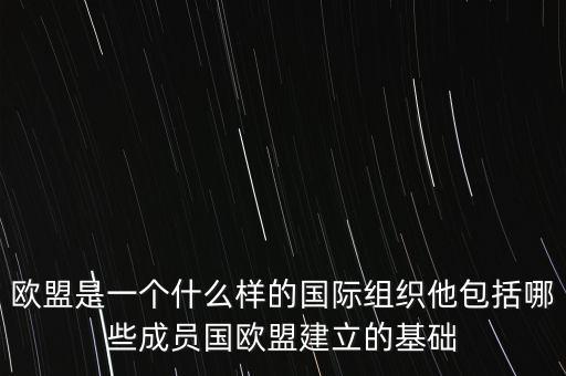 歐盟是一個什么樣的國際組織他包括哪些成員國歐盟建立的基礎(chǔ)