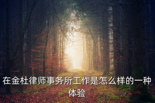 白彥春為什么離開金杜，在金杜律師事務(wù)所工作是怎么樣的一種體驗