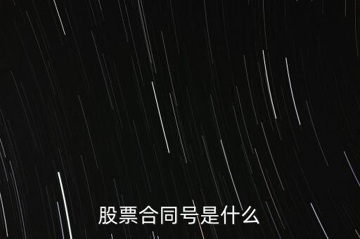 股票合同號是什么