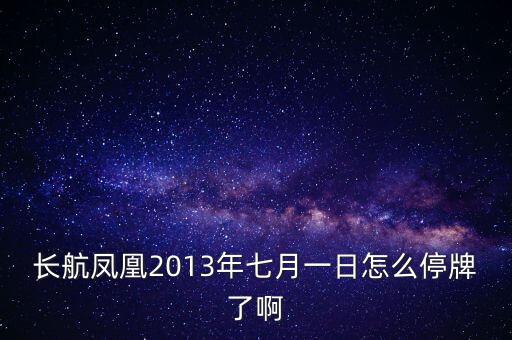 長航鳳凰2013年七月一日怎么停牌了啊