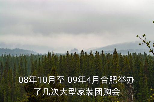 08年10月至 09年4月合肥舉辦了幾次大型家裝團(tuán)購會