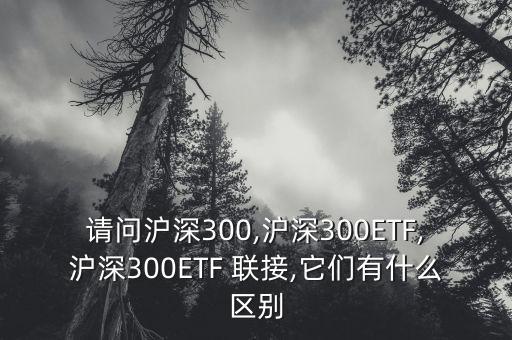 請(qǐng)問(wèn)滬深300,滬深300ETF,滬深300ETF 聯(lián)接,它們有什么區(qū)別