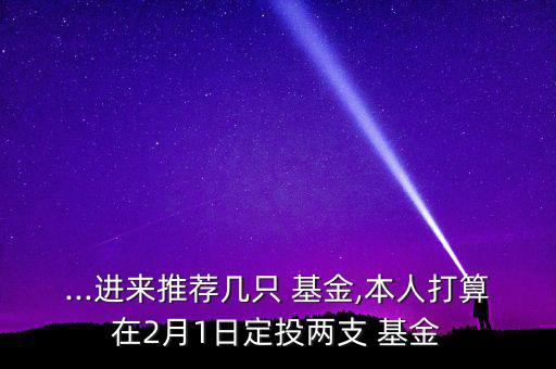 ...進(jìn)來推薦幾只 基金,本人打算在2月1日定投兩支 基金