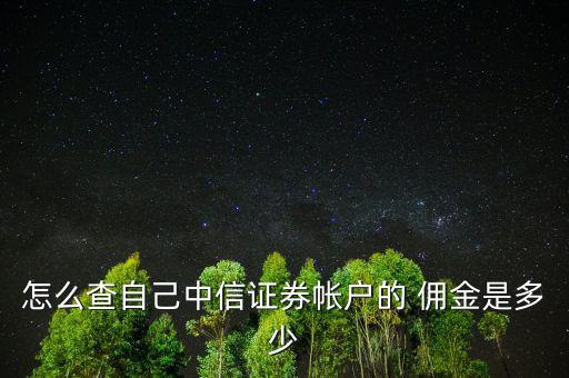 怎么查自己中信證券帳戶(hù)的 傭金是多少