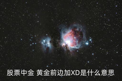 股票中金 黃金前邊加XD是什么意思