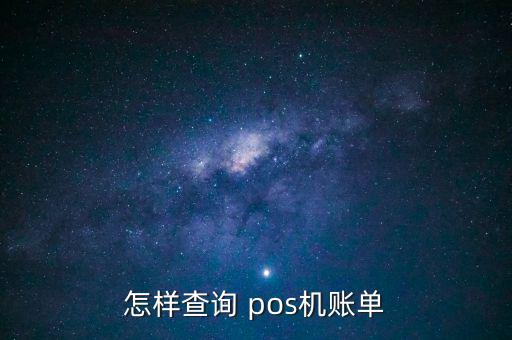 怎樣查詢 pos機賬單