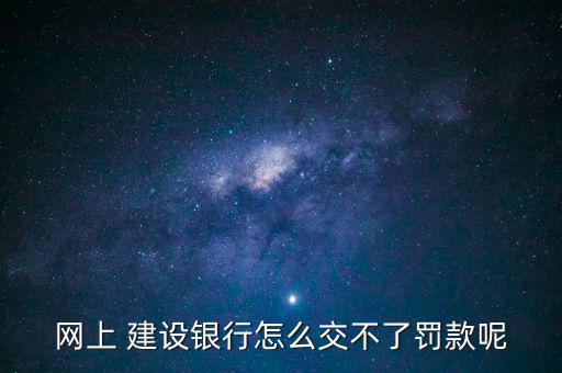 建設銀行怎么交罰單,建行網(wǎng)銀支付罰款操作流程如何進行?