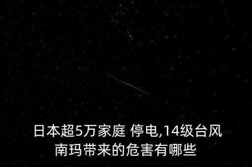  日本超5萬家庭 停電,14級臺風(fēng)南瑪帶來的危害有哪些