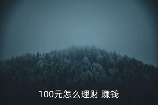 100元怎么理財(cái) 賺錢