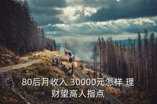 80后月收入 30000元怎樣 理財(cái)望高人指點(diǎn)