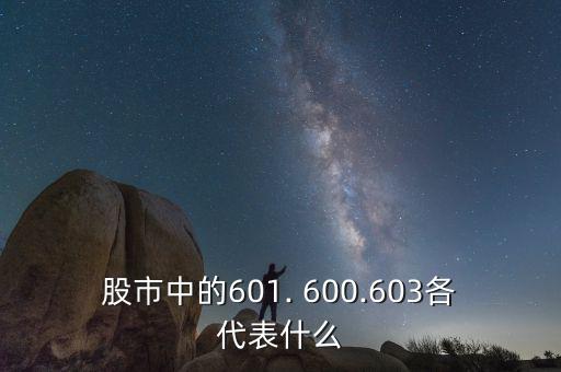 股市中的601. 600.603各代表什么