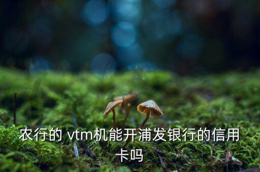 農(nóng)行的 vtm機能開浦發(fā)銀行的信用卡嗎