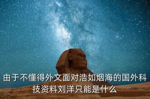 由于不懂得外文面對(duì)浩如煙海的國(guó)外科技資料劉洋只能是什么