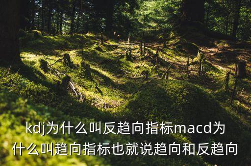 kdj為什么叫反趨向指標(biāo)macd為什么叫趨向指標(biāo)也就說(shuō)趨向和反趨向