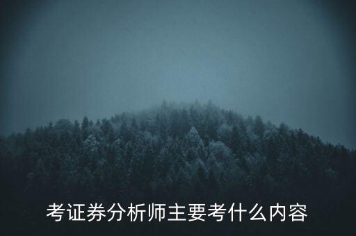 證券分析師考什么，證券分析師考試內(nèi)容是什么