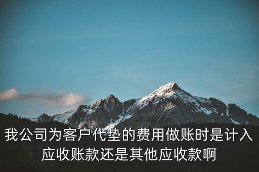 我公司為客戶代墊的費用做賬時是計入應收賬款還是其他應收款啊