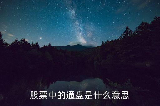 股票中的通盤(pán)是什么意思