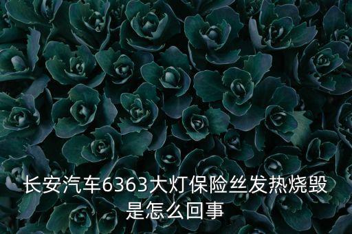 車的大燈保險絲為什么過熱，長安汽車6363大燈保險絲發(fā)熱燒毀是怎么回事