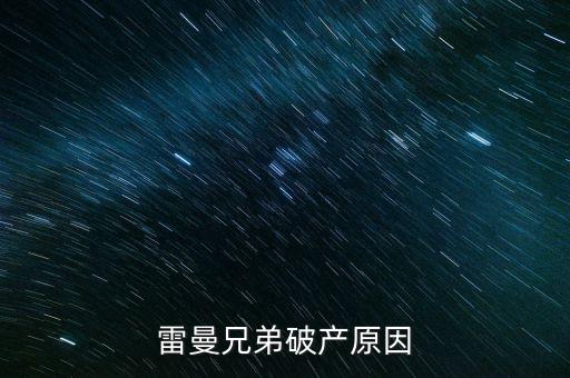 雷曼兄弟破產(chǎn)原因