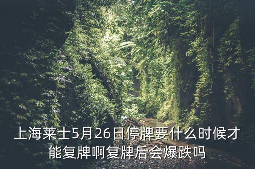 上海萊士5月26日停牌要什么時候才能復(fù)牌啊復(fù)牌后會爆跌嗎